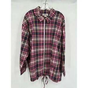 Vintage Physical Attraction Womens Full Zip Jacket Size 3X Plaid Cottagecore USA